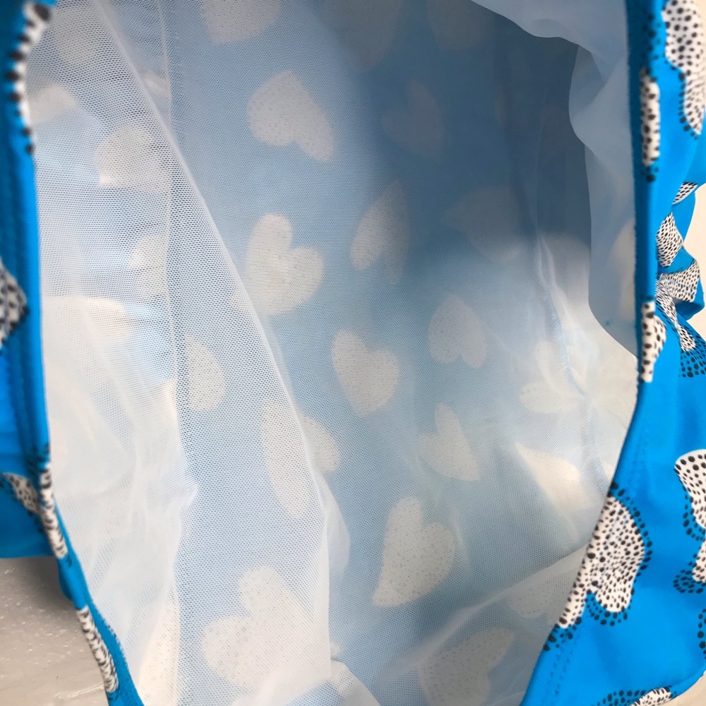 Torrid High Waisted Swim Bottoms Blue Hearts - Picture 7 of 7